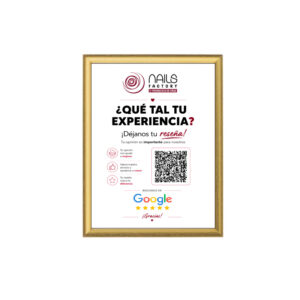 RESEÑAS QR EN MOLDURA DORADA