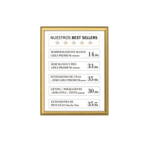 BEST SELLERS EN MOLDURA DORADA