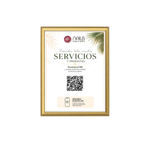 QR PRECIOS EN MOLDURA DORADA